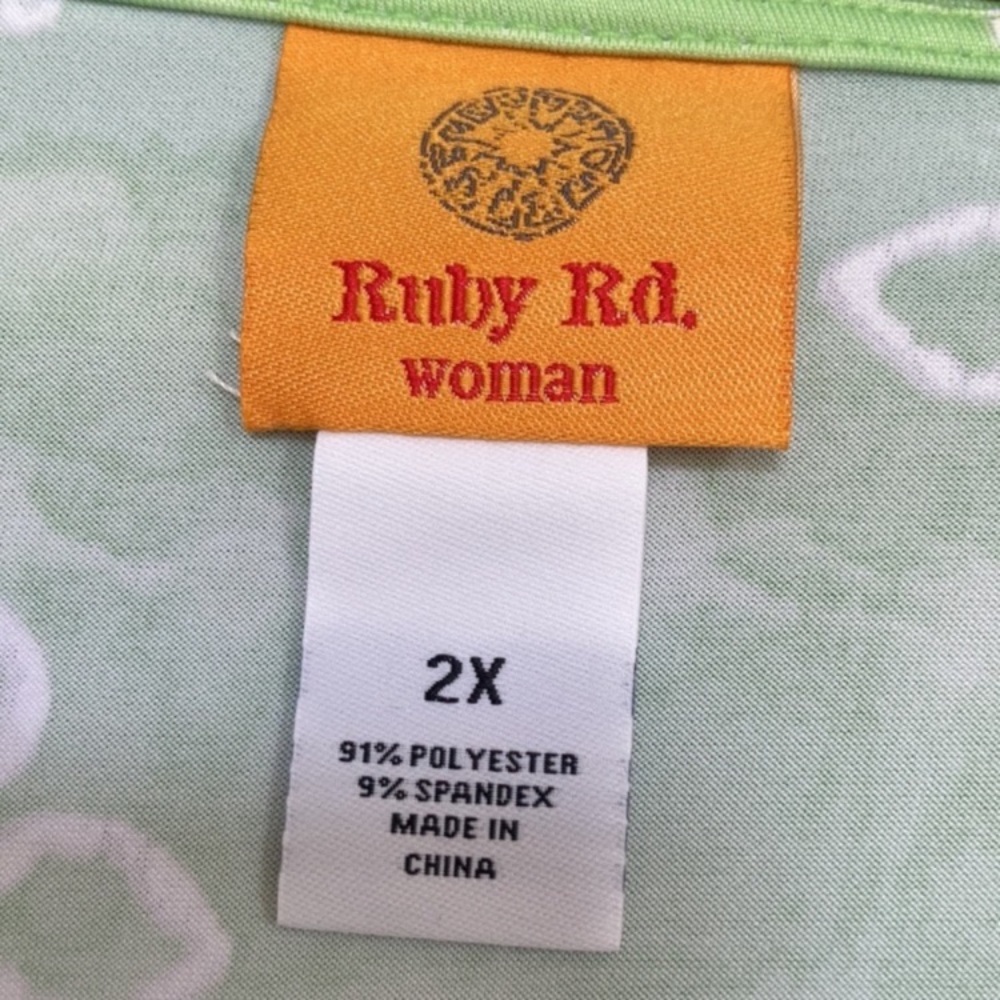3/$45 Ruby rd top tie dye with floral print top w stretch boho casual 2X - Picture 11 of 13